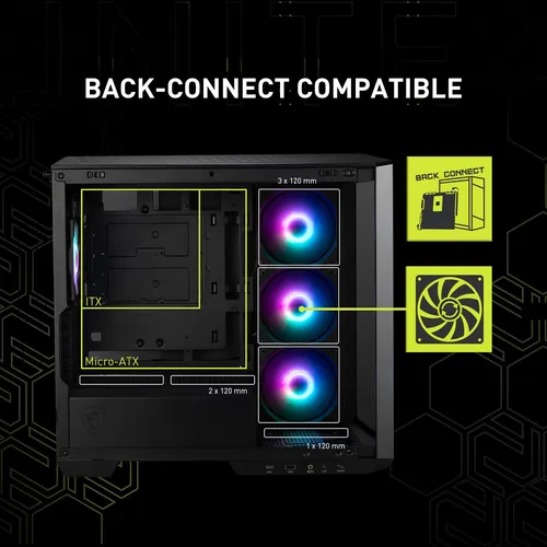 Funda Para Pc Msi Mag Pano M100r Pz Micro-atx Con 4 Ventilad