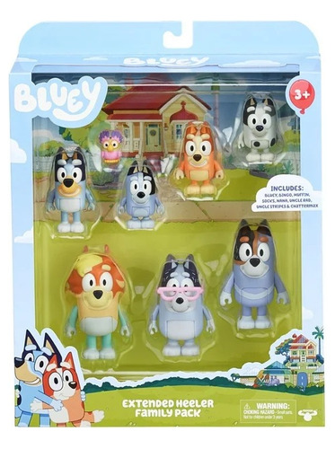 Bluey Y Familia: 8 Figuras  Original Nuevo Articulados 