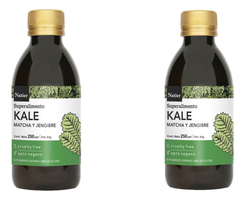 Kale Matcha Y Jengibre X2 Natier Aumenta Energía 250ml 