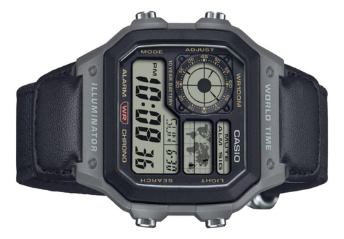 Reloj Casio Ae-1200whub-8av, Mapa, 10 Años De Bateria, Luz