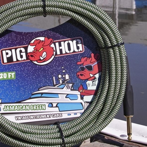 Pig Hog Pch20jgr Cable Inst Jamaican Green 6.10 Mts 1/4 1/4