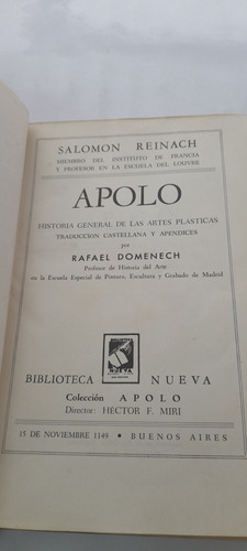  Apolo Historia General De Las Artes Plasticas De Domenech 