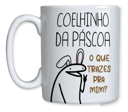 Caneca Ceramica Pascoa Coelho Boletos Estresse Flork Meme