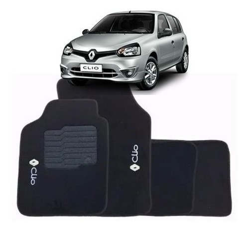 Jogo Tapetes Ecotap Soft Carpete Preto Renault Clio 96/12