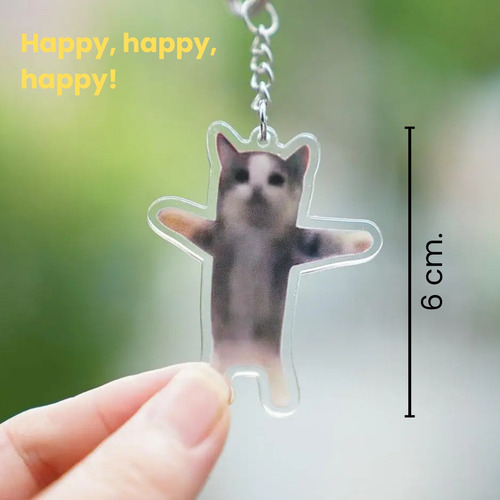 Llavero Meme Gato Banana Cat Llorando Happy Pana Miguel 5pz