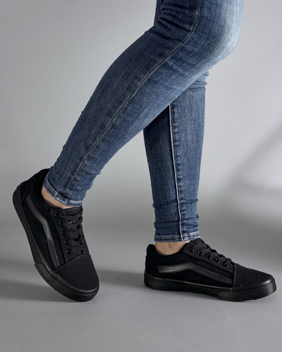 Tenis Collec 177 Old Skool All Black Todo Negro Clásico Retro Sk8 Unisex