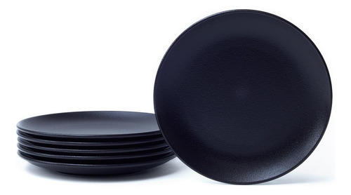 Plato De Postre Fusion Negro 21 Cm - X6 Volf