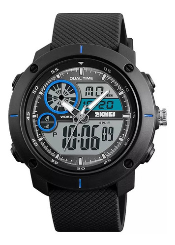 Reloj Analógico Digital  Skmei 1361  Negro / Azul Hora Doble