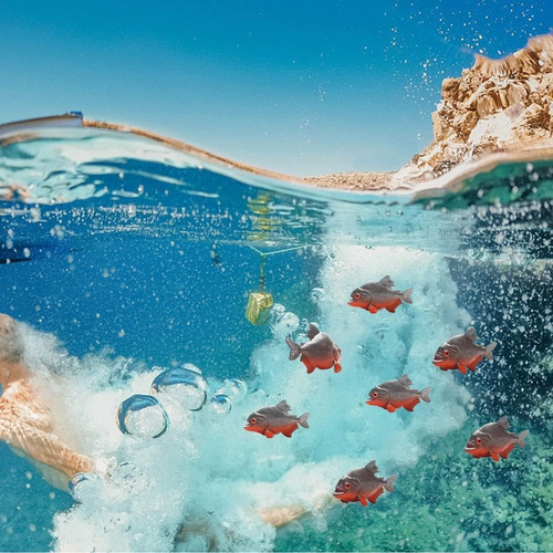 1/4 Unidades De Figuras De Piraña, Figuras De Peces En Minia