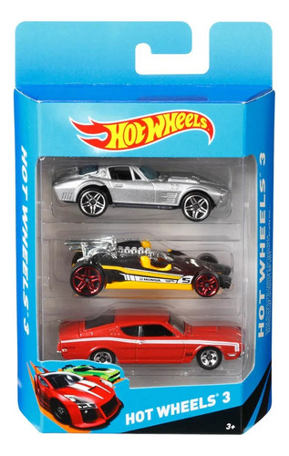 Hot Wheels Set De 3 Autos A Escala