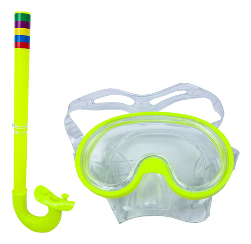 Snorkel + Mascara De Mergulho Kit Infantil Proteção Uv Funs