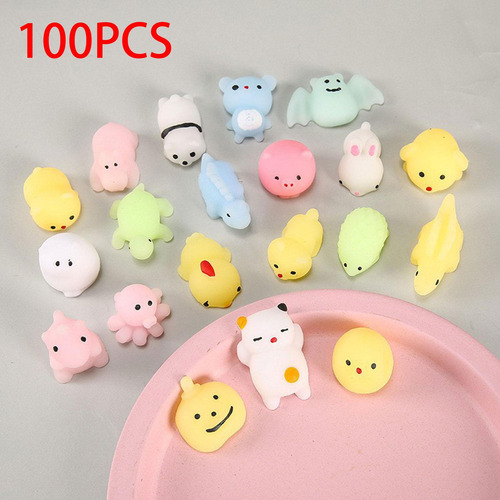 100 Juguetes Antiestrés Suaves, Mini Animales Antiestrés
