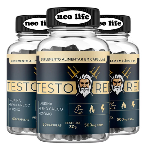 1x Testorei 60 Cápsulas Original - Envio Rápido - Oficial Testo Rei
