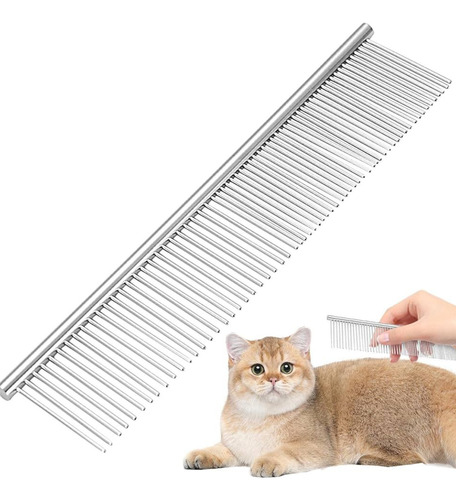 Pente De Aço Para Banho E Tosa Cães E Gatos Savana Pet Cor Prata