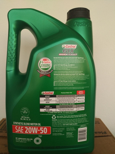 Aceite Castrol 20w50 Semisintético Alto Kilometraje 4,73l