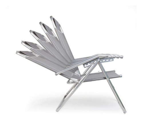 Combo X2 Sillon Reposera Playa Alta 5 Posiciones Aluminio