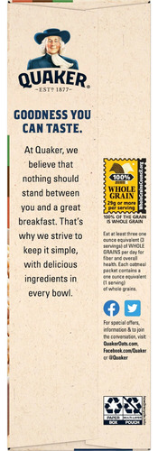 Avena Instantánea Quaker Variedad De Sabor, 8 Sobres