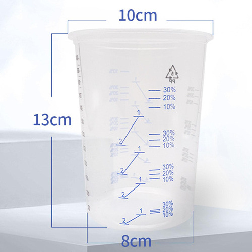 * 50 Vasos De Mezcla De Pintura De Polipropileno Az.