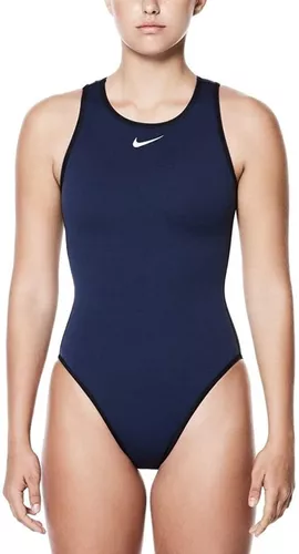 Baño Mujer High Neck Azul Nuevo Original Nike