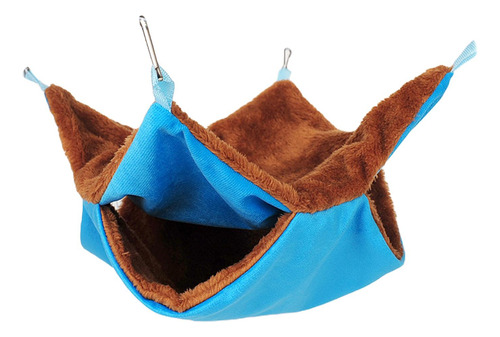 Hamster Hammock Jaula Colgante Casa De Cama Cálida Azul