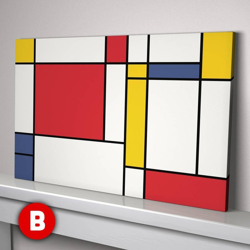 Imagen 2 de 9 de Cuadro-moderno-piet Mondrian 8-decorativo-ultrahd 100x70cm.