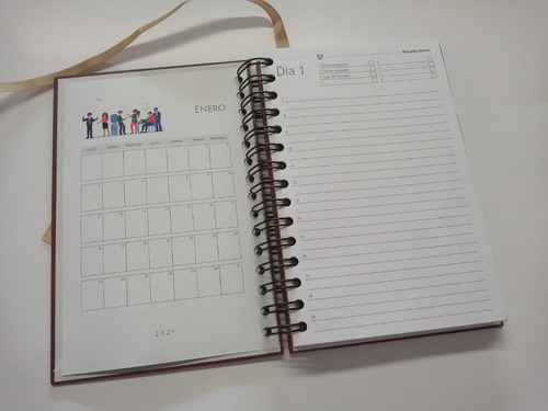 Agenda Diaria 2021 - Personalizada Con Logotipo Y Textos.