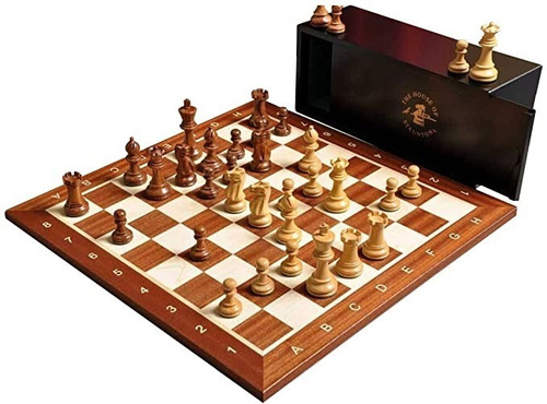 Ajedrez Stauton Set Piezas Tablero Caja Madera Mejor Calidad