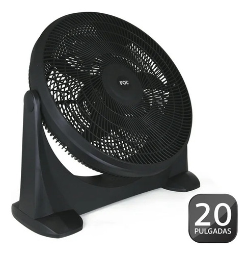 Ventilador De Piso Negro Con 5 Aspas, 20 Pulgadas 3 Vel 50 Cm 60/hz Negro Negro Plástico 5