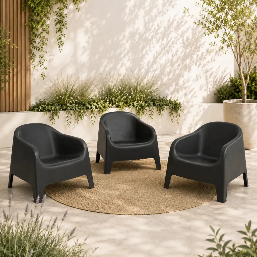 Sillon Skarpo Apilable X3 Exterior Color Negro Gardenlife