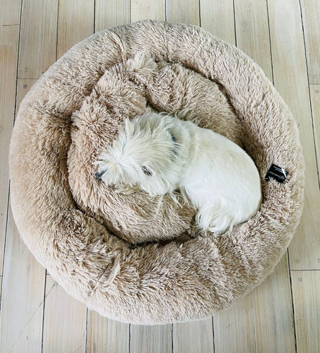 Imagen 3 de 8 de Puff Cama Antiestrés Sil Para Perros Peludo Y Mullido 80cm