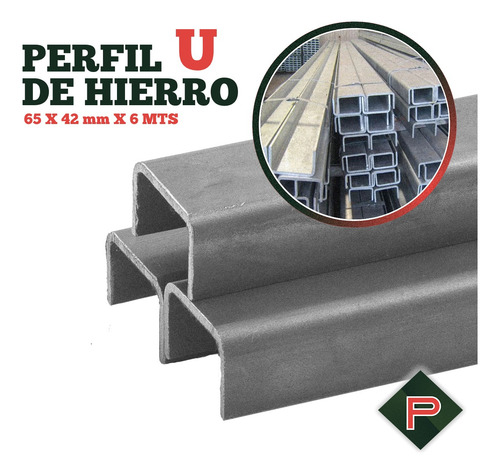 Perfil U De Hierro Perfil Upn (65x42 Mm X 6 Mts) Perticari