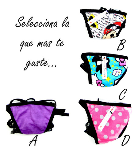 Paq De 5 Tangas Hilo Amarre Lateral Arnés Pierna Tan009 Surt Varios Amarre Lateral Xch-3xg