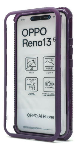 Funda 3 En 1 Para Oppo Reno 13 5g Case Uso Rudo Protector Supreme - Violeta Oppo Reno 13 5g