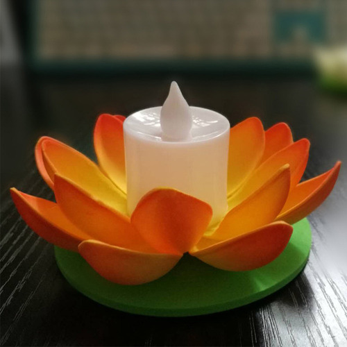 Lámpara Flotante Artificial Con Forma De Flor De Loto, 6 Uni