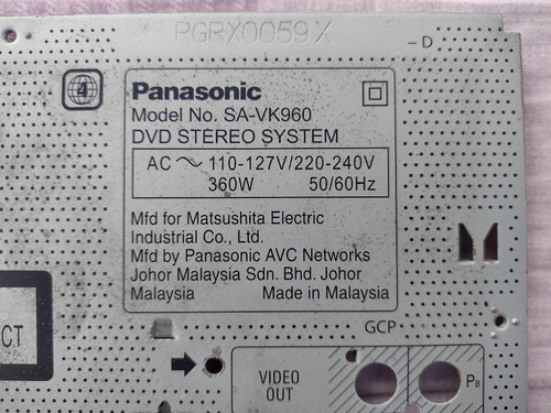 Placa Frente De Volumen Minicomponente Panasonic Sa-vk960