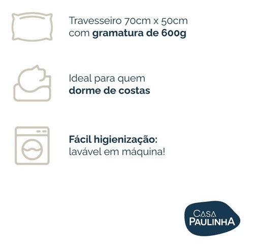 Kit 02 Travesseiros Softy Firme 70x50 Alto Macio Confortáve Branco