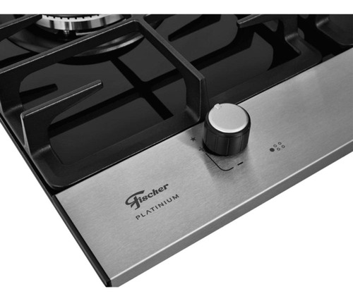 Fogão Cooktop A Gás Fischer 5q Platinium Mesa Vidro Bivolt