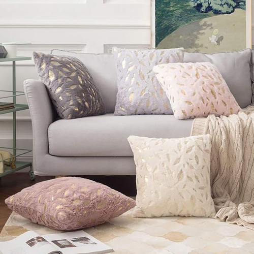 Funda De Almohada Cuadrada Decorativa De 2 Piezas 45 X 45 Cm Nego
