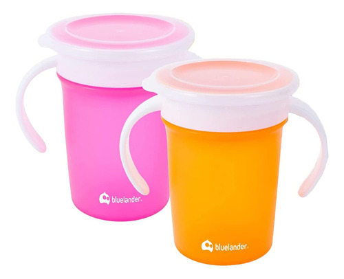 Vaso Entrenador Para Bebés 360 Antiderrames 280 Ml 2 Piezas