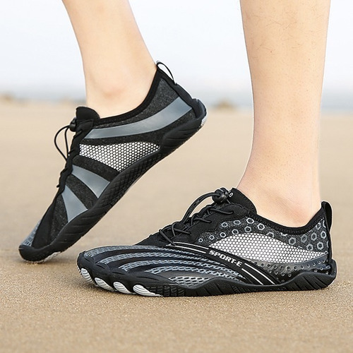 Zapatos De Playa Acuático Hombre Y Mujer Negro 
