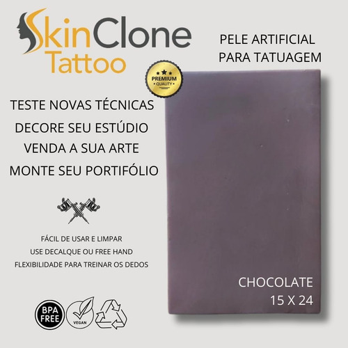 Kit 2 Peles Artificiais P/ Tatuagem - Bege Media E Chocolate