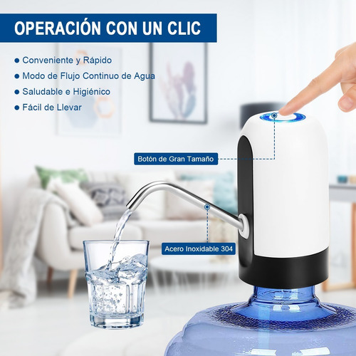 Dispensador De Agua Usb Automático Bomba Recargable
