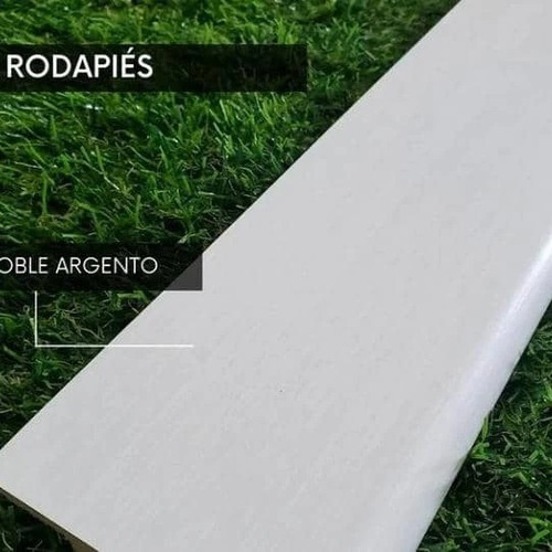 Rodapie Gris Madera Mdf Borde Redondo