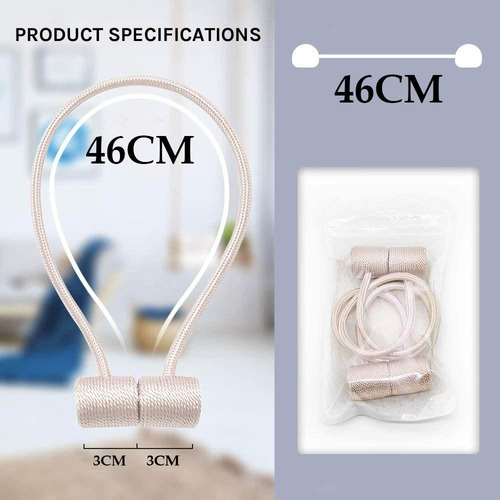 6pcs Alzapaños Magnéticos Para Cortinas Cuerda De Cortina