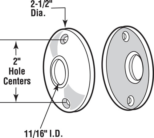 Prime-line E 2543 Rosetas Para Pomo De Puerta 2-1/2 PuLG. D