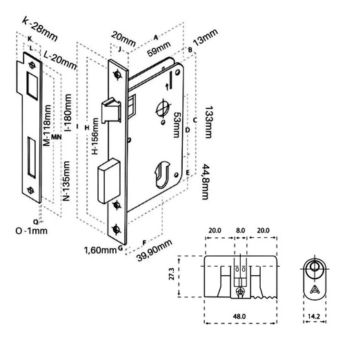 Fechadura Inox Aliança Premium 2600/41 Externa 40mm