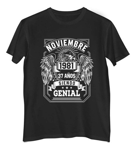 Remera Hombre Color Genial Personalizado Edad Cumple M2