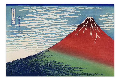 Cuadro Canvas Fine Art Fuji Rojo Hokusai 25x38 M Y C