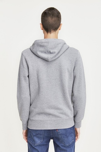 Buzo Levis Hombre Canguro Negro Clas. Batwing Zip Negro