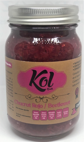 Kol Chucrut Rojo (col Lombarda Y Betabel) Caja 6 Frascos